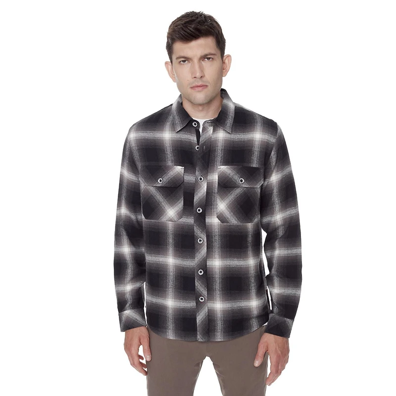 Chemise Dark Black avec poches et à manches longues pour homme