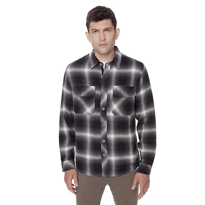 Chemise Dark Black avec poches et à manches longues pour homme