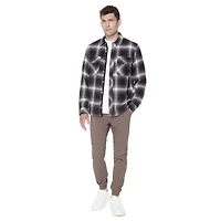 Chemise Dark Black avec poches et à manches longues pour homme