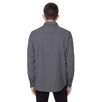 Chemise Dark Black avec poches et à manches longues pour homme