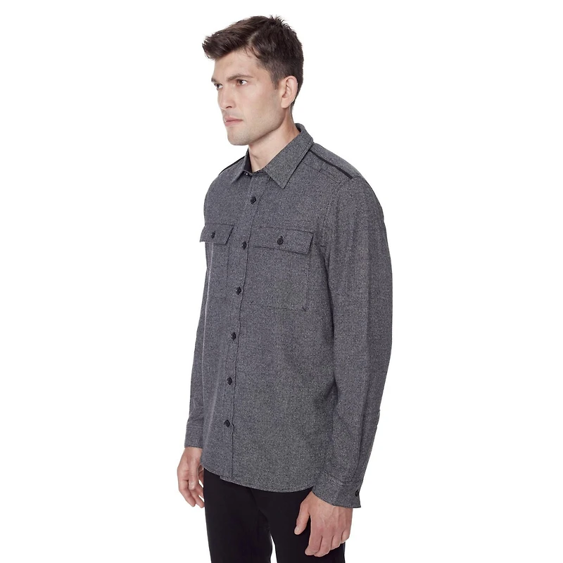 Chemise Dark Black avec poches et à manches longues pour homme