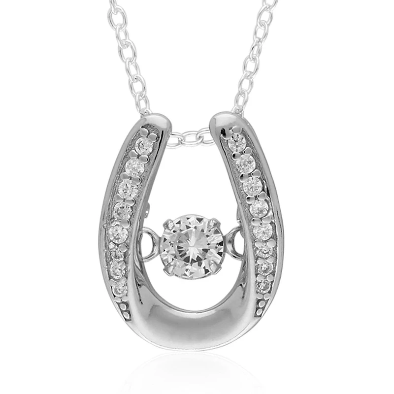 Quintessential Sterling Silver Dancing Stone Pendant on 18" chain