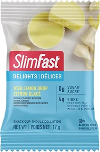 SlimFast Keto Bomb Snacks, 14x17g Iced Lemon Drop Cups Per Box, 239 Grams