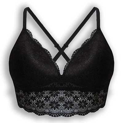 Soutien-gorge long en dentelle sans armature à maintien léger George pour femmes