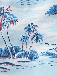 IZOD Men's Printed Cotton Sleep Shorts, Blue Seaside