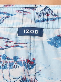 IZOD Men's Printed Cotton Sleep Shorts, Blue Seaside