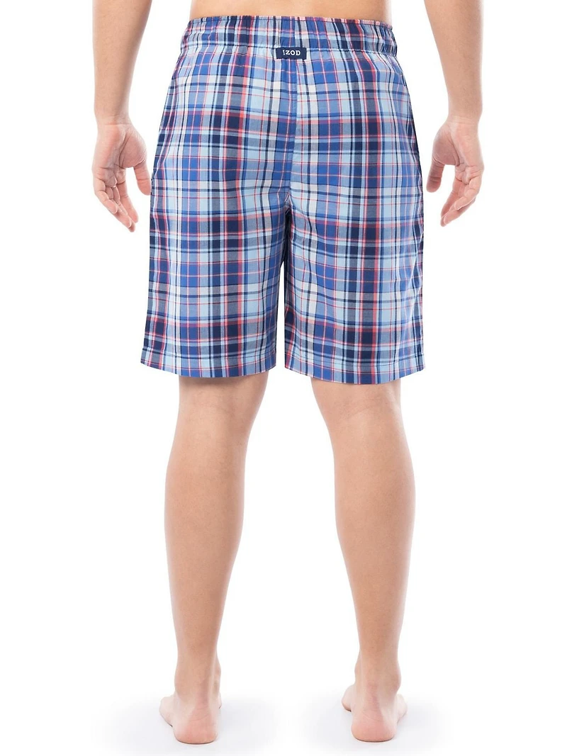 IZOD Men's Lightweight Relaxed Fit Sleep Shorts Cobolt Blue