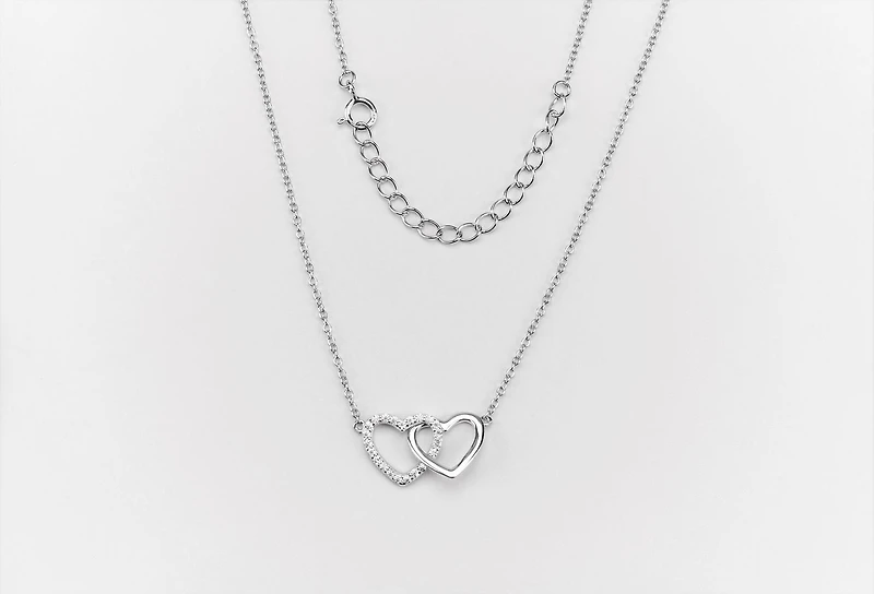 Luxury Designs Sterling Silver Mother Daughter Necklace