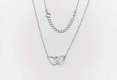 Luxury Designs Sterling Silver Mother Daughter Necklace