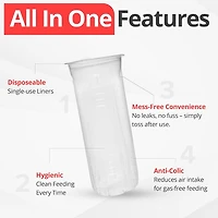 Playtex Baby® Nurser Pre-Sterilized Disposable Drop-Ins Bottle Liners, Closer to Breastfeeding, 4oz, 100 Count