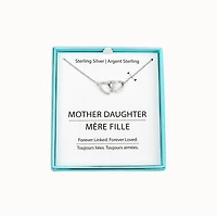 Luxury Designs Sterling Silver Mother Daughter Necklace