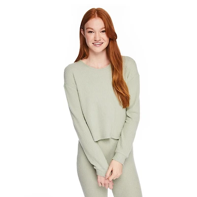 T-shirt en tricot gaufré No Boundaries pour femmes