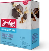 SlimFast Keto Bomb Snacks, 14x20g Chocolate Caramel Nut Clusters per Box, 280 Grams