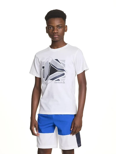 Reebok Boys Fragments Short Sleeve Graphic Tee