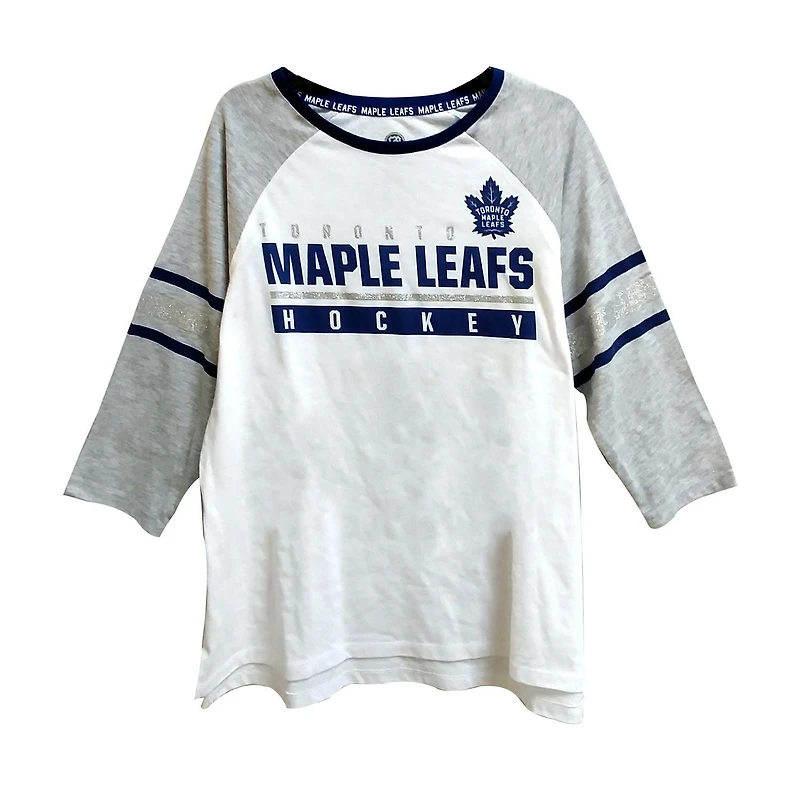T-shirt LNH à manches 3/4 et à encolure ras du cou pour femmes, Maple Leafs de Toronto