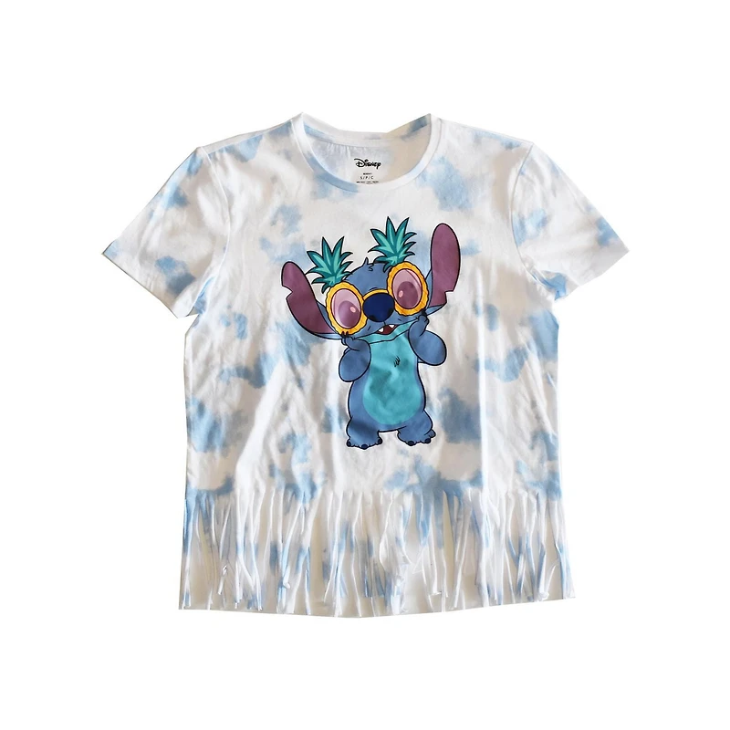 Ladies Disney Lilo & Stitch Pineapple Glasses Fringe T-Shirt