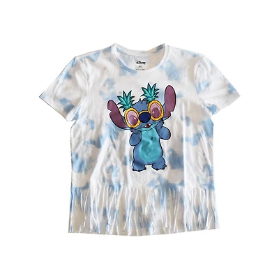 Ladies Disney Lilo & Stitch Pineapple Glasses Fringe T-Shirt