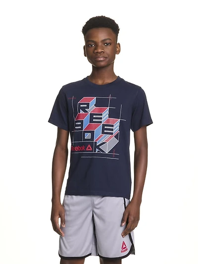 T-shirt graphique à manches courtes Constructive pour garçons de Reebok Tailles 4-18