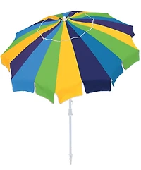 Rio Brands 7' Alternating 20-Panel Beach Umbrella with Sand Anchor and Carrying Bag, Multi