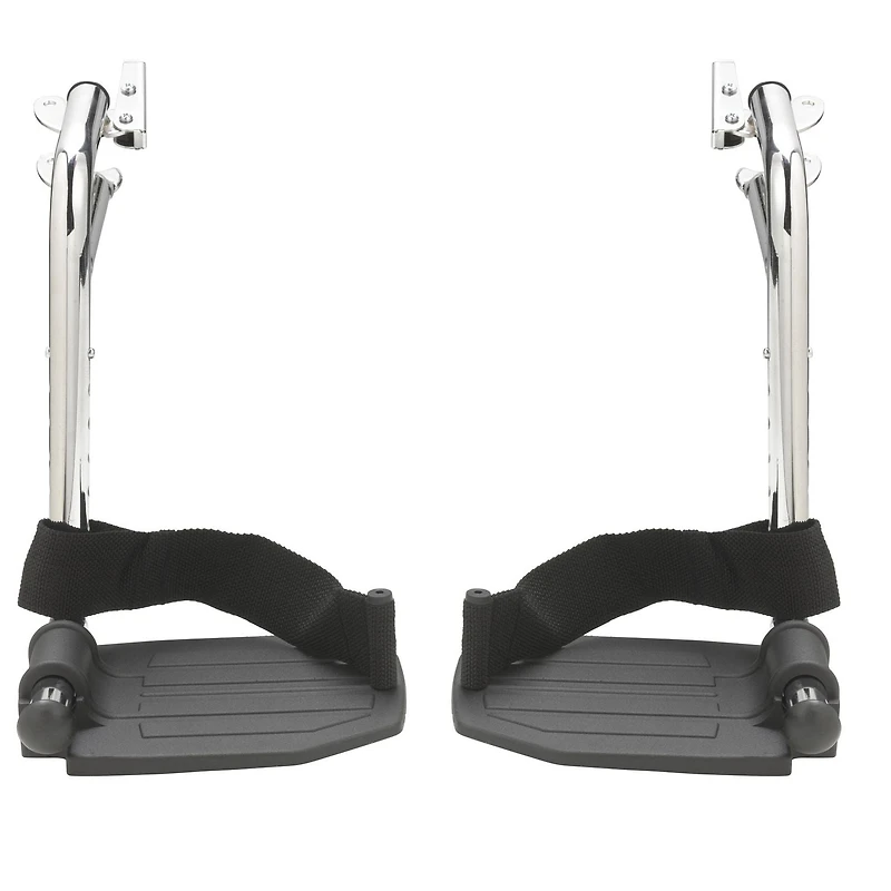 Repose-pieds rabattables en chrome avec palettes en aluminium de Drive Medical, 1 paire