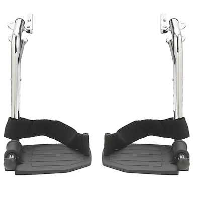 Repose-pieds rabattables en chrome avec palettes en aluminium de Drive Medical, 1 paire