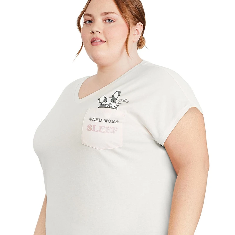 Chemise de nuit avec encolure en V George Plus pour femmes Tailles 1X–4 X