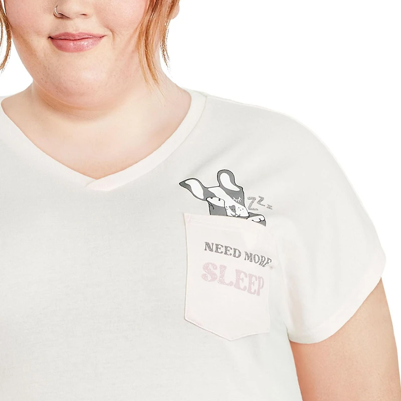 Chemise de nuit avec encolure en V George Plus pour femmes Tailles 1X–4 X