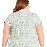 Chemise de nuit avec encolure en V George Plus pour femmes