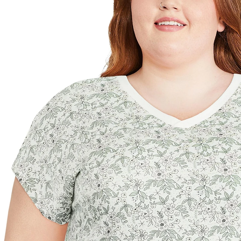 Chemise de nuit avec encolure en V George Plus pour femmes