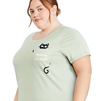 Chemise de nuit à manches roulées George Plus pour femmes