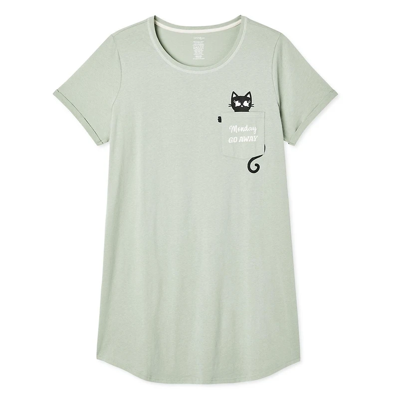 Chemise de nuit à manches roulées George Plus pour femmes