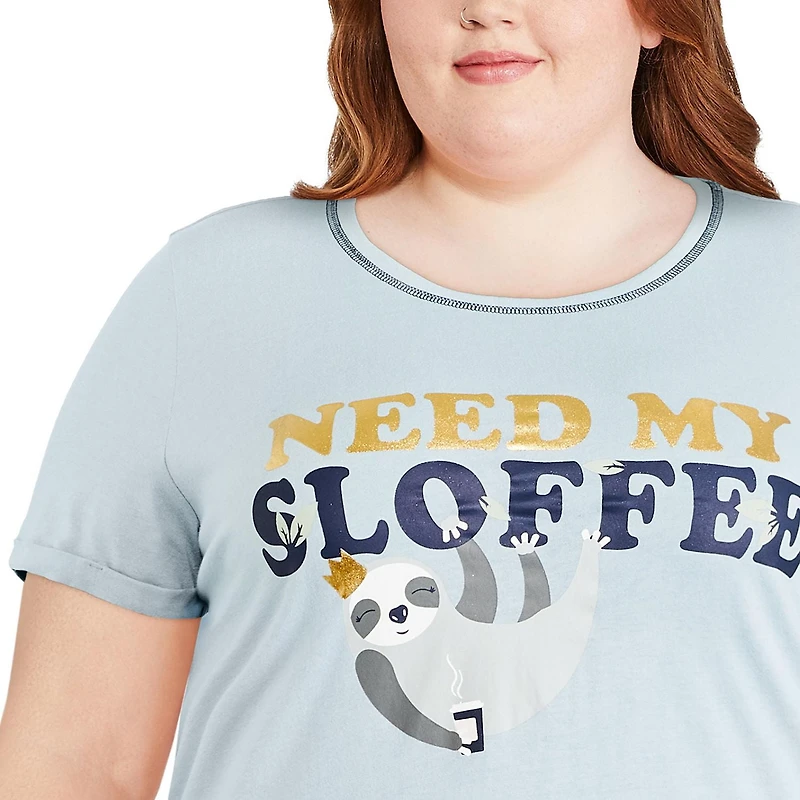 Chemise de nuit à manches roulées George Plus pour femmes