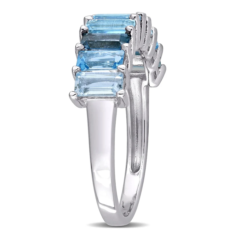 Miabella 2-1/2 Carat T.G.W. Blue Topaz Sterling Silver Semi-Eternity Ring