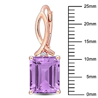 Boucles d’oreilles pendantes Miabella avec 6-1/3 CT PBT d’améthyste rose et topaze blanche en argent sterling plaqué rose