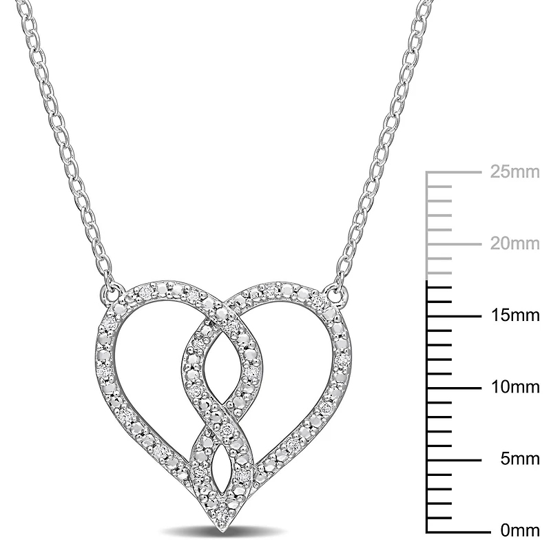 Miabella 1/10 Carat T.W. Diamond Sterling Silver Heart Infinity Necklace