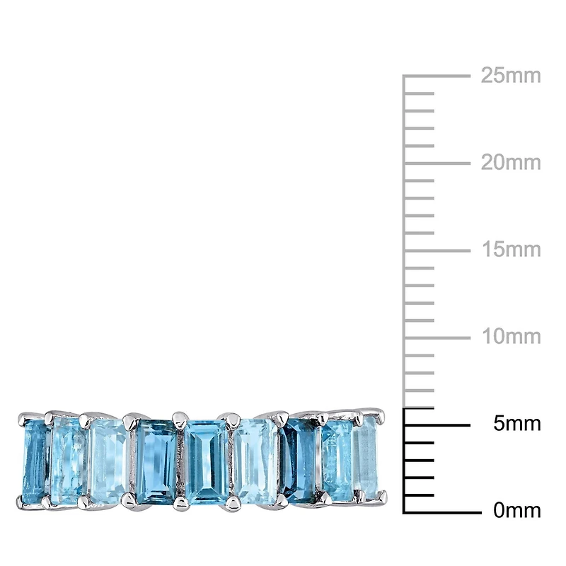 Miabella 2-1/2 Carat T.G.W. Blue Topaz Sterling Silver Semi-Eternity Ring