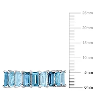 Miabella 2-1/2 Carat T.G.W. Blue Topaz Sterling Silver Semi-Eternity Ring