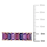 Miabella 2-1/6 Carat T.G.W. Multi-Gemstone Rose-Plated Sterling Silver Semi-Eternity Ring