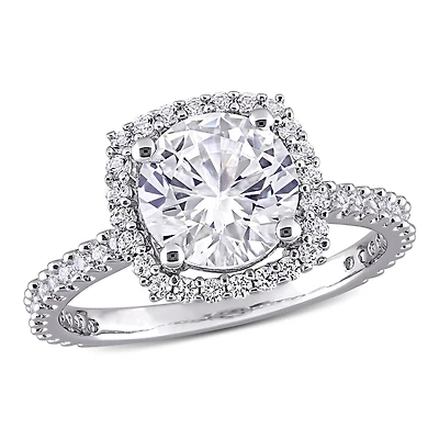 Miabella 2-7/8 Carat T.G.W. Created White Sapphire Sterling Silver Halo Engagement Ring
