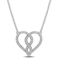 Miabella 1/10 Carat T.W. Diamond Sterling Silver Heart Infinity Necklace