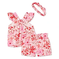 Ensemble 3 pièces avec short George pour petites filles