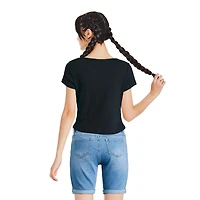 Justice Girls' Rib Square Neckline Top