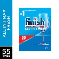 Détergent pour lave-vaisselle Finish, All In 1 Max, frais, 55 comprimés 55 comprimés