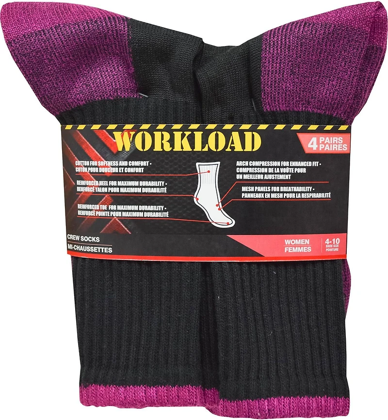 Ladies Workload 4-Pack Work Socks