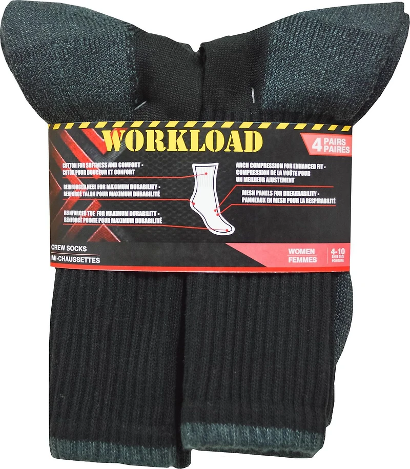 Chaussettes de travail Workload pour femmes en paq. de 4 paires