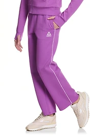 Reebok Girls Starter Wide Leg Pants with Piping and Pockets