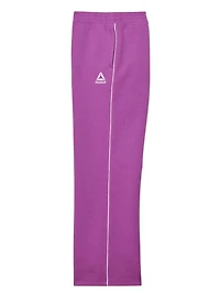 Reebok Girls Starter Wide Leg Pants with Piping and Pockets