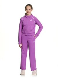 Reebok Girls Starter Wide Leg Pants with Piping and Pockets