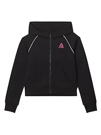 Sweat à capuche court zippé « Starter » Reebok pour fille avec passepoil et poches