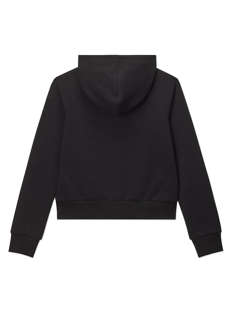 Sweat à capuche court zippé « Starter » Reebok pour fille avec passepoil et poches